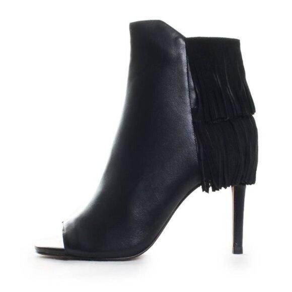 Bottes Vince Camuto Sterla - Taille US 9.5 (Femme) - Suède Taupe, Franges, Semelle Plateforme - Neuf Avec Boîte